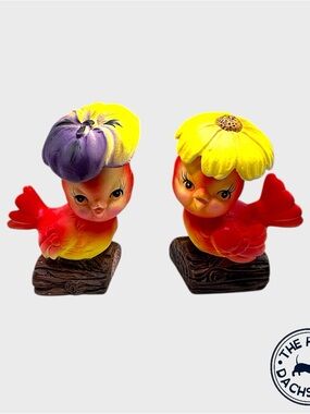 Vintage Lego Red Flower Bird Shakers